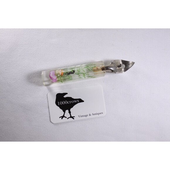 Vintage lucite clear float faux seahorse shells bottle opener tourist souvenir - Picture 4 of 12